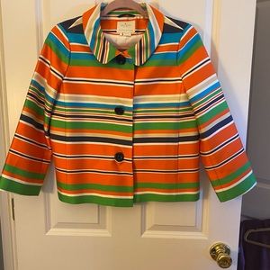 Kate Spade 4 silk striped swing blazer